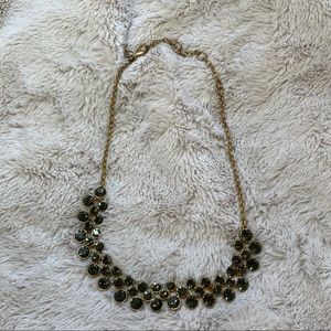 J. Crew Blue/Gray and Gold Statement Necklace